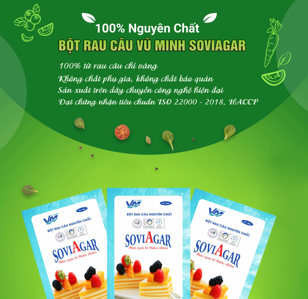 Bột rau câu Vũ Minh Soviagar - đặc sản vùng miền Hải Phòng an toàn, chất lượng