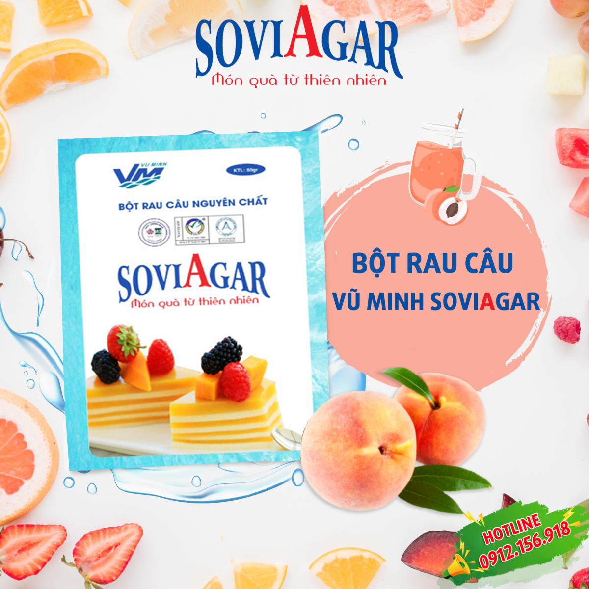 Chuyên sản xuất, phân phối bột rau câu Vũ Minh SoviAgar uy tín, chất lượng hiện nay