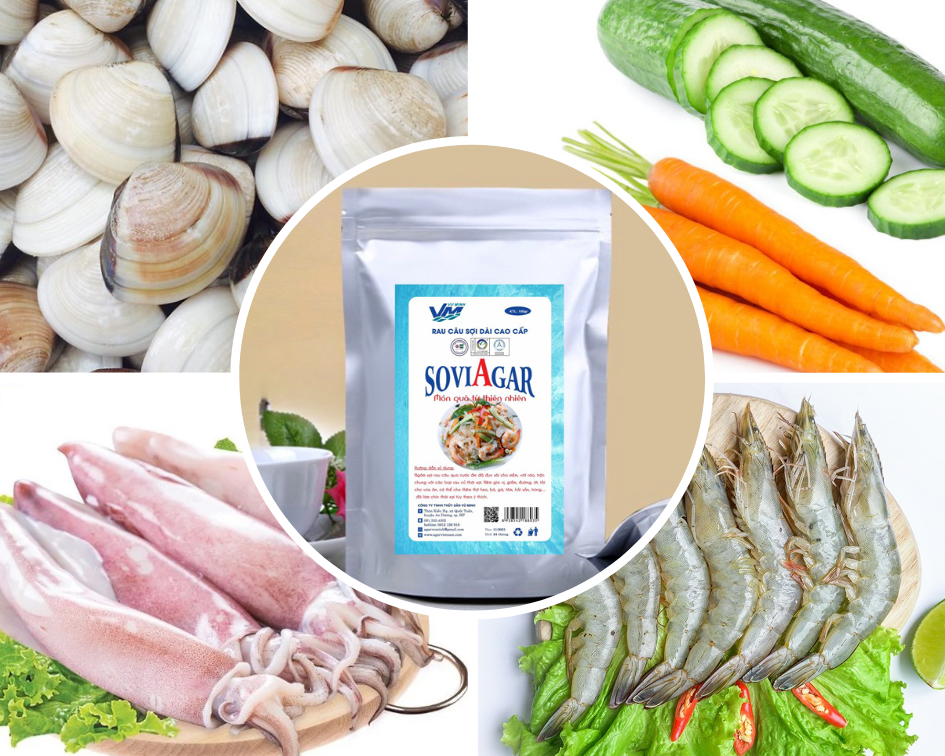Sợi rau câu SoviAgar là nguyên liệu chính cho món gỏi rau câu  thơm ngon, bổ dưỡng
