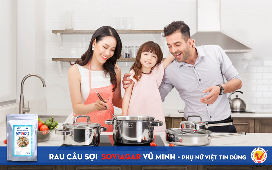 Trải qua quá trình chế biến hiện đại, rau câu sợi Vũ Minh Soviagar là sản phẩm an toàn được người tiêu dùng lựa chọn