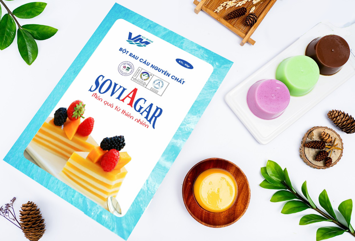 Sản phẩm bột rau câu Vũ Minh SoviAgar nguyên chất từ rau câu chỉ vàng