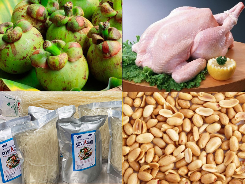 Nguyên liệu làm gỏi gà rau câu măng cụt