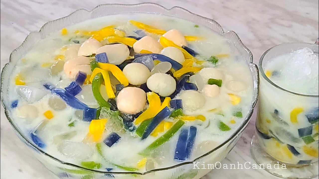 Thạch chè trái cây nước cốt dừa