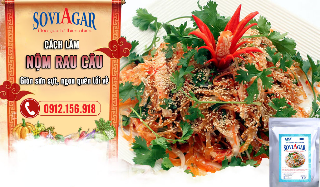 Chỉ 10 phút, có ngay món nộm rau câu giòn sừn sựt, ngon quên lối về
