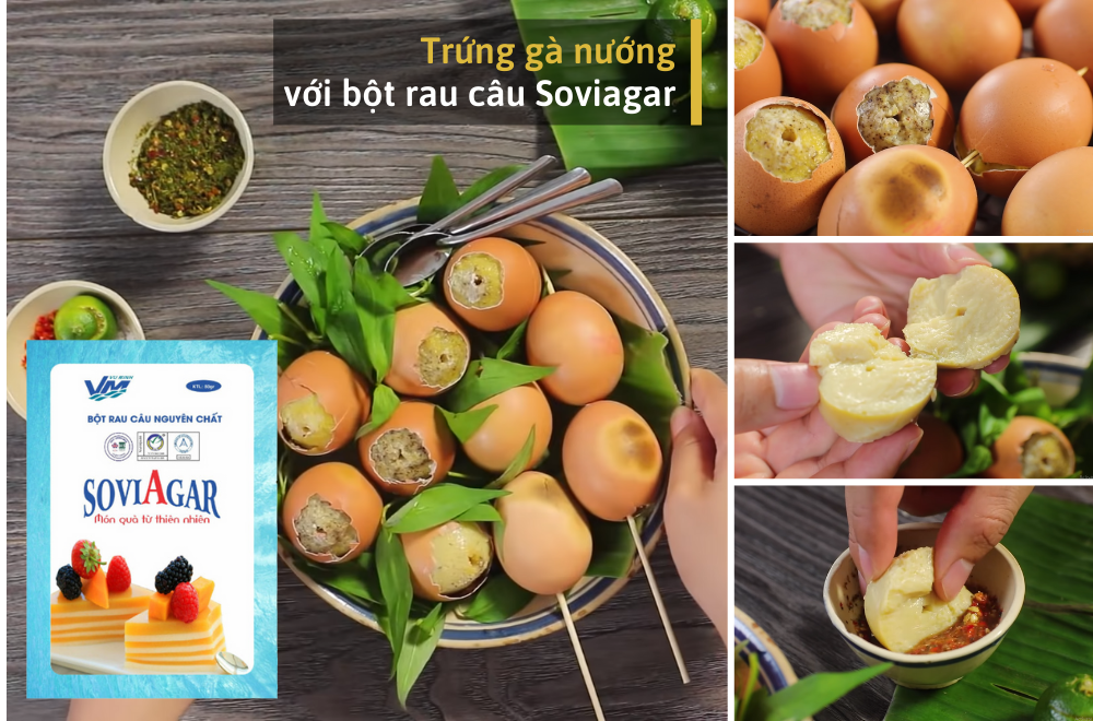 Trứng gà nướng đúng chuẩn đường phố Sài Gòn với bột rau câu