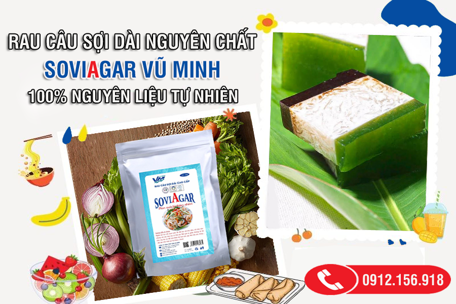 Rau câu sợi dài nguyên chất Vũ Minh SoviAgar, 100% nguyên liệu tự nhiên