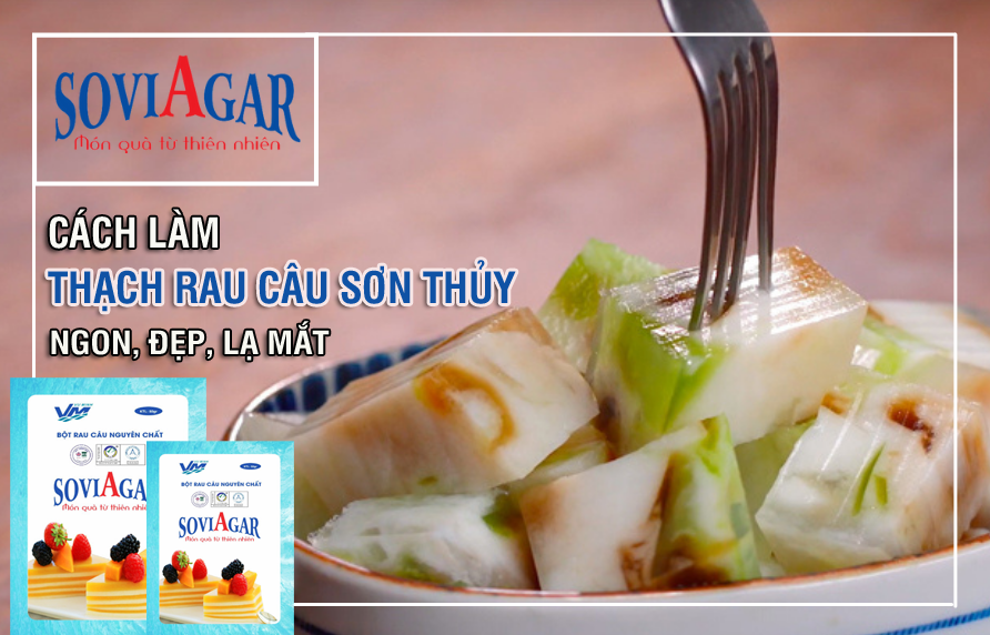 Cuối tuần vào bếp ngay với món thạch rau câu sơn thủy ngon, đẹp lạ mắt