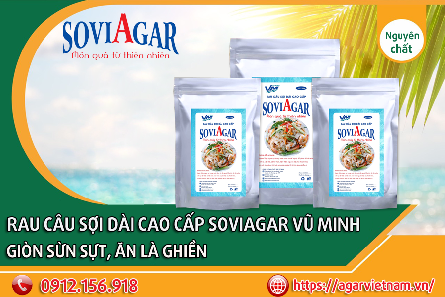 Rau câu sợi dài cao cấp Vũ Minh SoviAgar, giòn sừn sựt, ăn là ghiền
