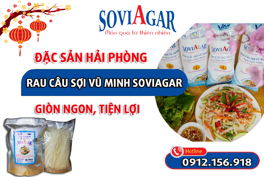 Rau câu sợi dài Vũ Minh Soviagar, đặc sản Hải Phòng, giòn ngon, tiện lợi