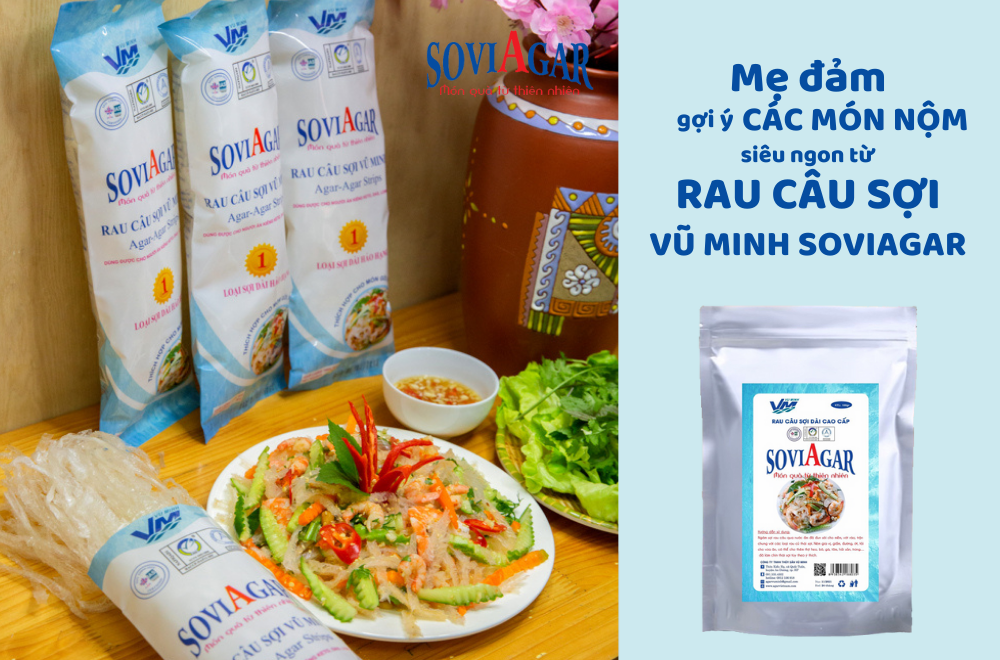 Mẹ đảm gợi ý các món nộm siêu ngon chế biến từ rau câu sợi SoviAgar