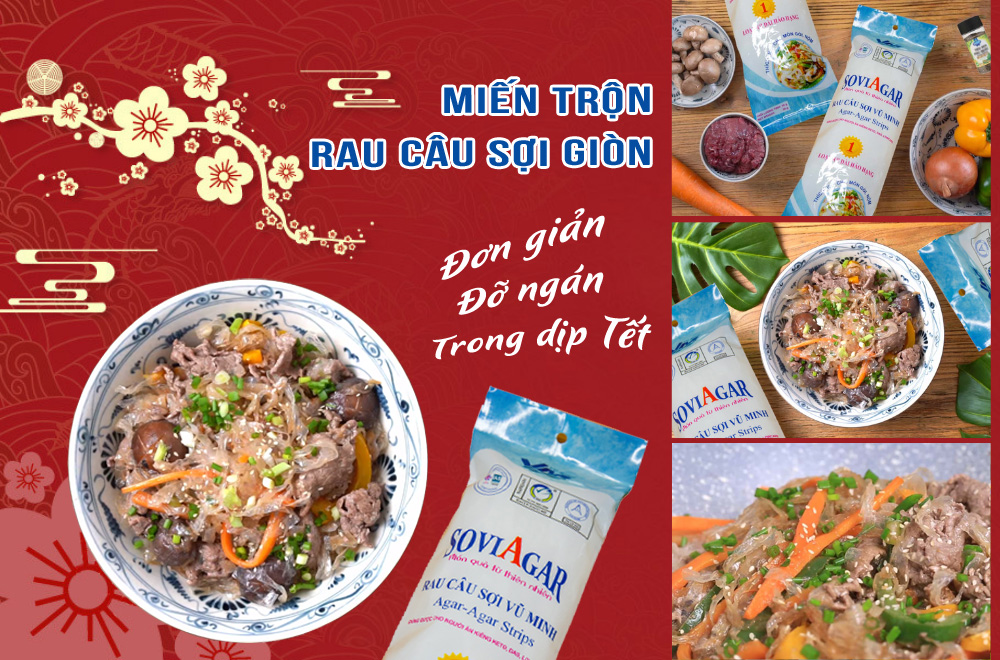 Miến trộn rau câu sợi giòn, đơn giản đỡ ngán trong dịp Tết