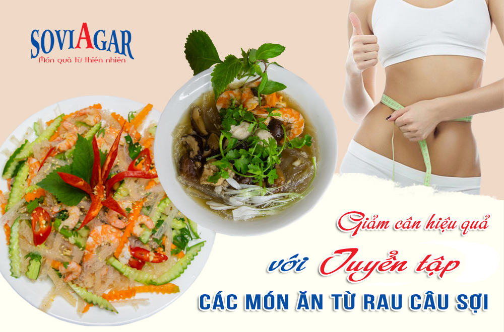 Giảm cân hiệu quả với tuyển tập các món ăn từ rau câu sợi
