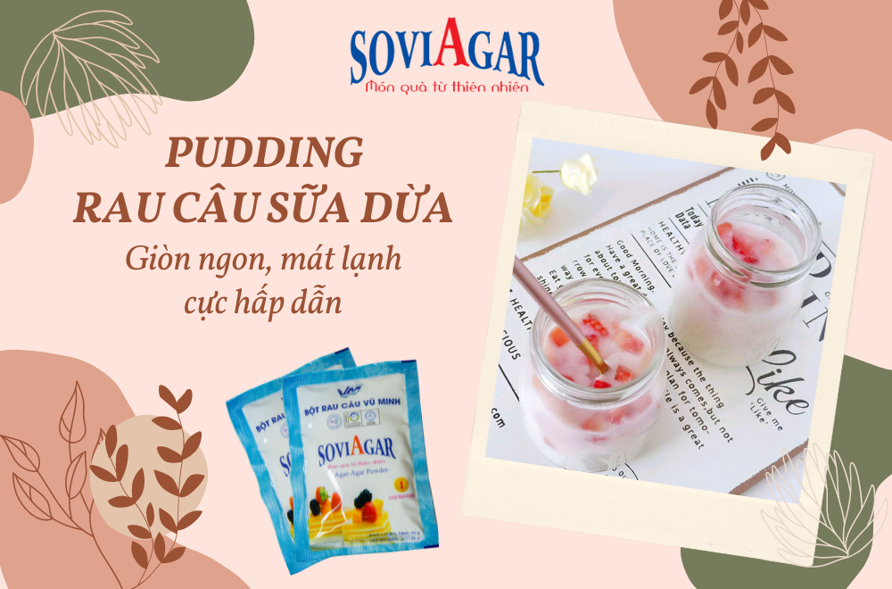Pudding rau câu sữa dừa giòn ngon mát lạnh cực hấp dẫn