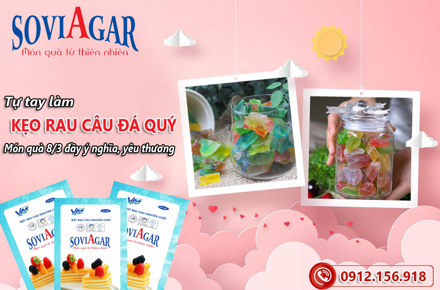 Tự tay làm kẹo rau câu đá quý- Món quà 8/3 đầy ý nghĩa, yêu thương