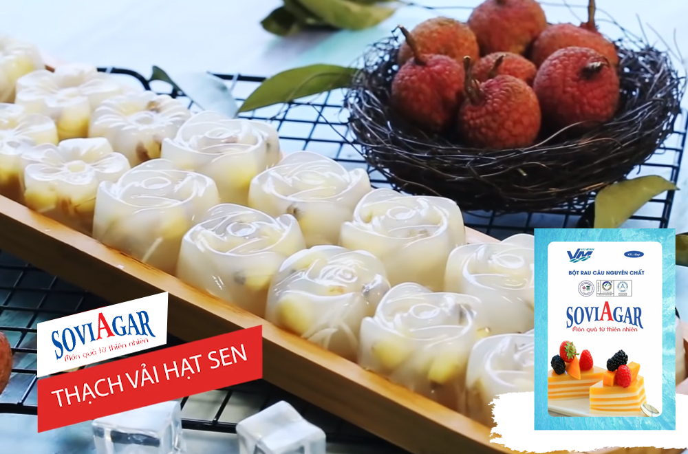 Hướng dẫn làm thạch vải hạt sen thanh mát cho ngày hè