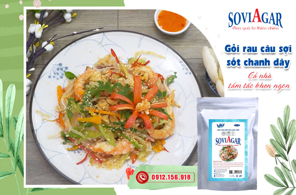 Gỏi rau câu sợi sốt chanh dây - Cả nhà tấm tắc khen ngon
