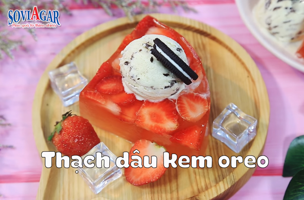 Hướng dẫn làm thạch dâu kem oreo giải nhiệt mùa hè