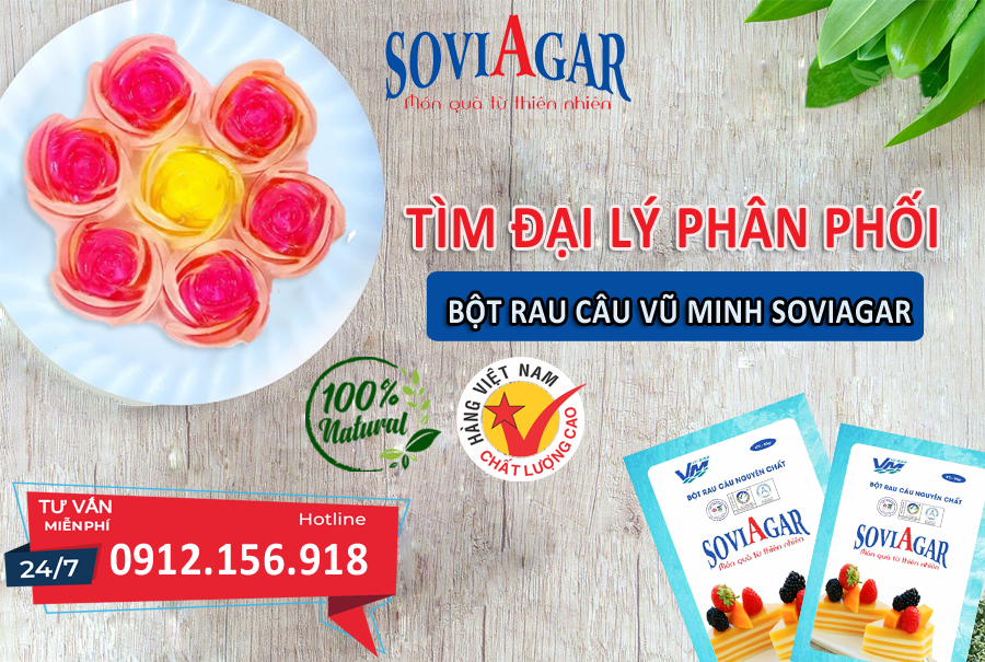 Tìm đại lý phân phối bột rau câu giòn thương hiệu Vũ Minh Soviagar