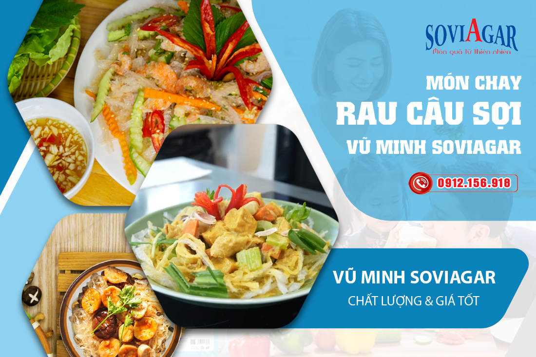 Tổng hợp các món chay làm từ rau câu sợi Vũ Minh Soviagar