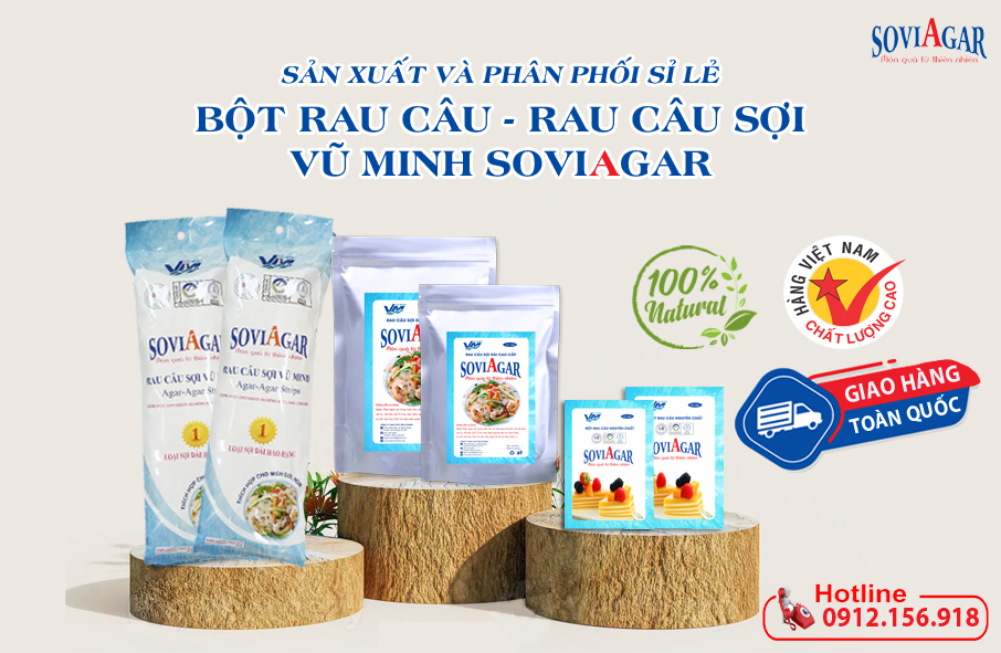 Sản xuất và phân phối sỉ lẻ các sản phẩm bột rau câu, rau câu sợi giá tốt