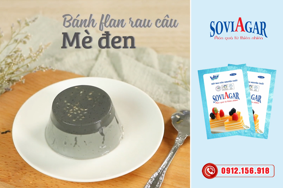 Hướng dẫn làm bánh flan rau câu mè đen thơm béo đầy dinh dưỡng