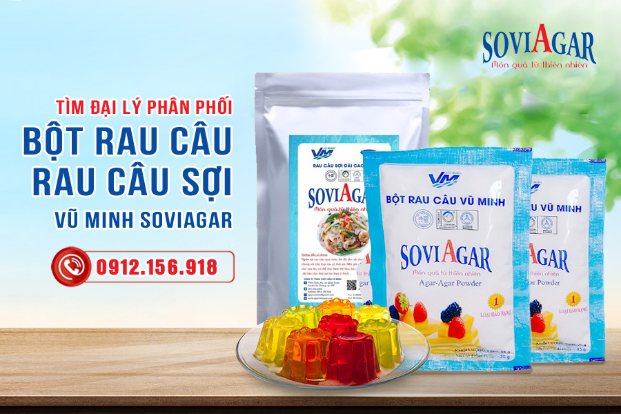 Liên tục tìm đại lý phân phối bột rau câu, rau câu sợi Vũ Minh Soviagar