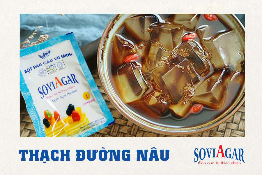 Cách làm thạch đường nâu cực ngon mát kiểu Trung Quốc từ bột rau câu Vũ Minh Soviagar