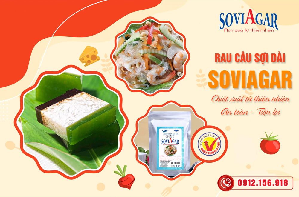 Rau câu sợi Vũ Minh Soviagar chiết xuất từ thiên nhiên, an toàn, tiện lợi