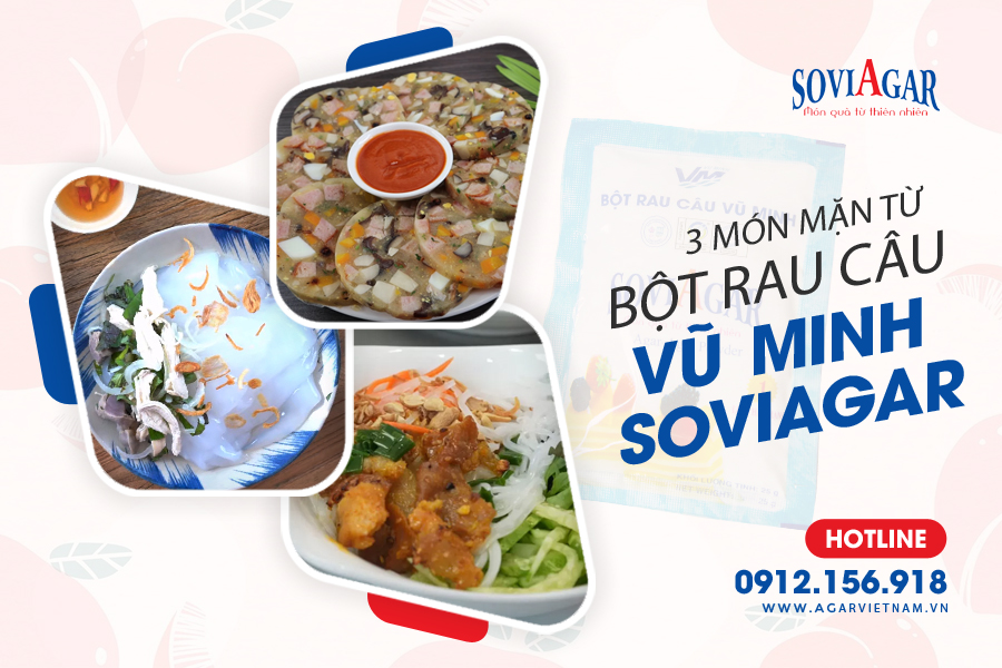 3 Món mặn hấp dẫn, đơn giản từ bột rau câu Vũ Minh Soviagar