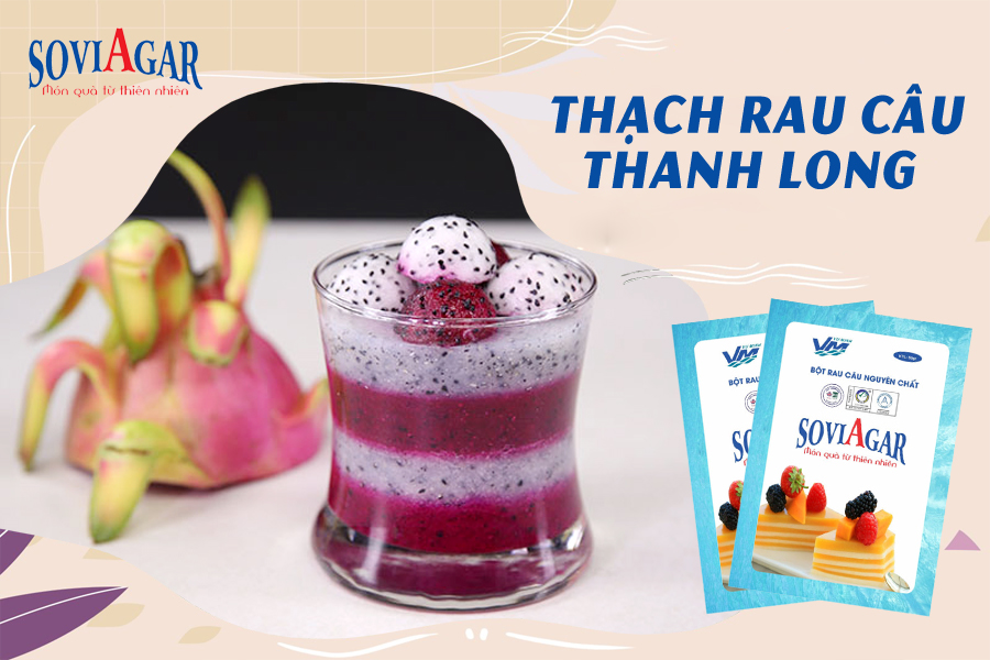 Trổ tài làm thạch rau câu thanh long mát lạnh siêu đơn giản