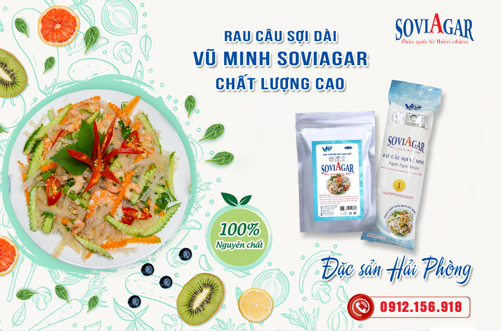 Chuyên sản xuất, phân phối toàn quốc rau câu sợi dài Vũ Minh Soviagar