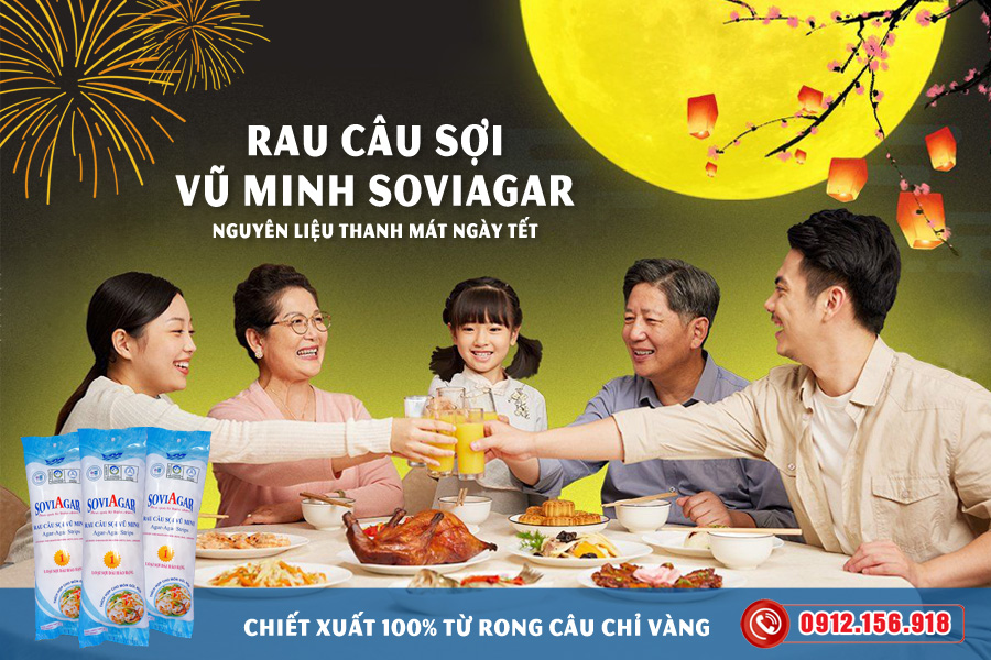 Nguyên liệu thanh mát ngày tết - Rau câu sợi Vũ Minh Soviagar