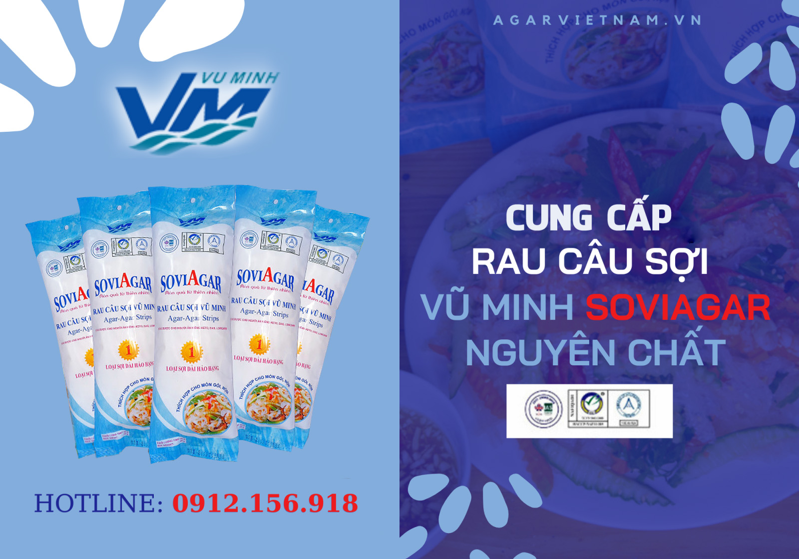 Phân phối rau câu sợi Vũ Minh Soviagar toàn quốc - Chính sách ưu đãi lớn