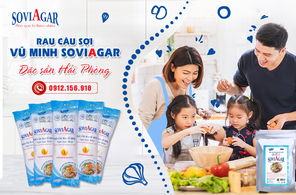 Mua rau câu sợi dài Vũ Minh Soviagar nguyên chất, đặc sản Hải Phòng