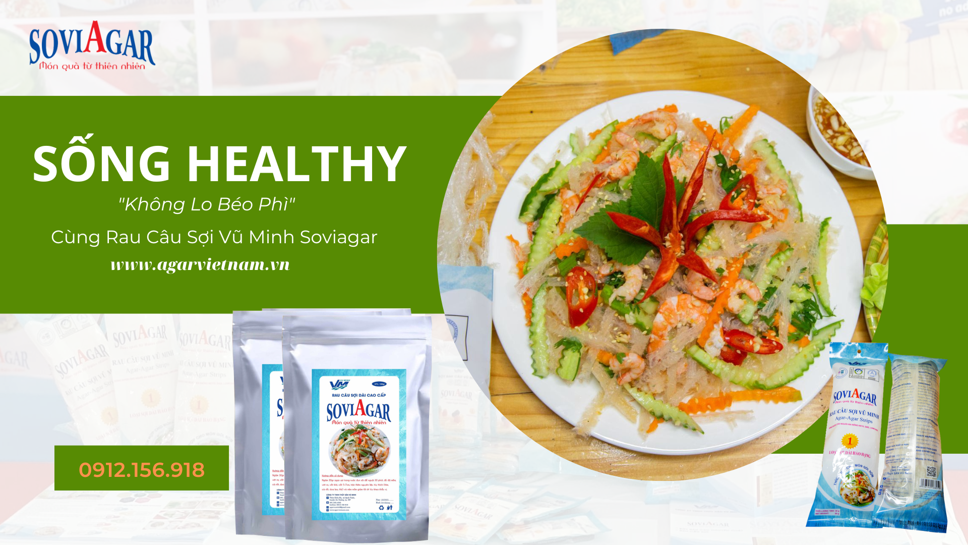 Sống Healthy không lo Béo Phì với Rau câu sợi dài Vũ Minh Soviagar