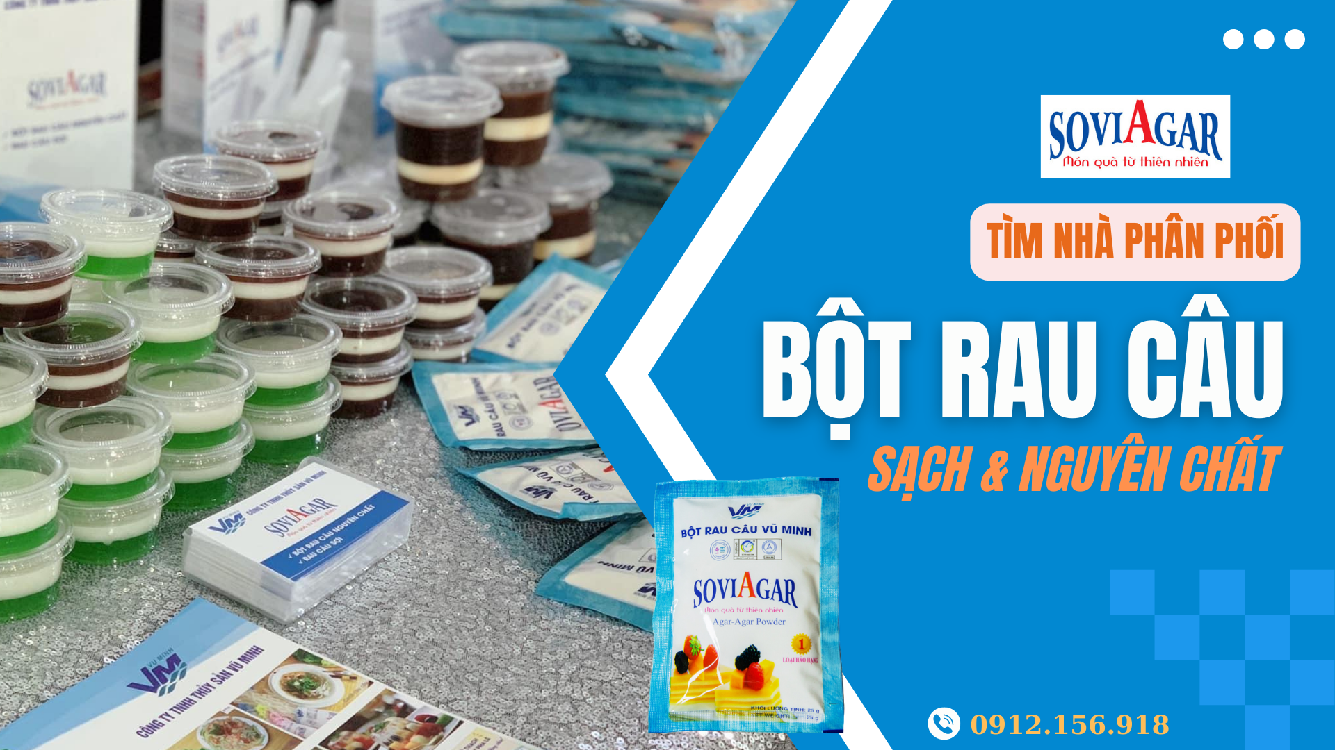 Tìm nhà phân phối bột làm thạch rau câu Vũ Minh Soviagar Sạch - Giá tốt trên toàn quốc