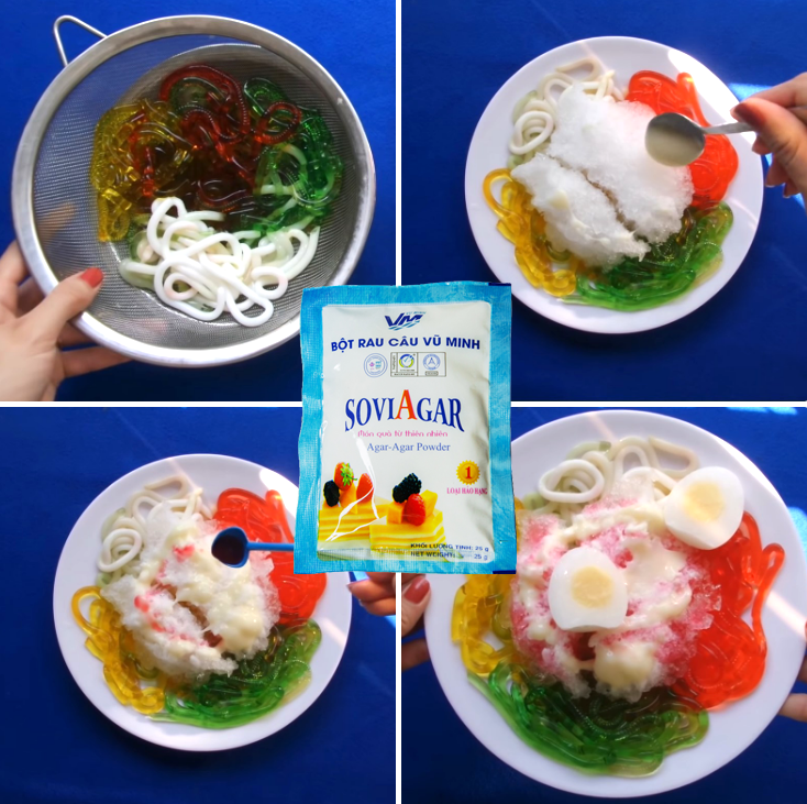 Độc đáo, lạ miệng với thạch rau câu sợi mì giòn sừn sựt thanh mát cho trẻ