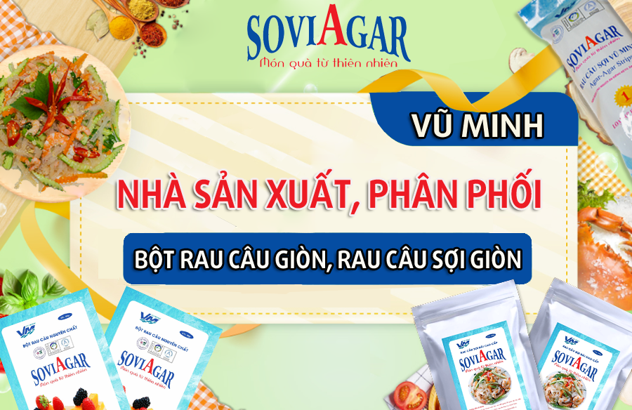 Cơ sở sản xuất bột rau câu, rau câu sợi nguyên chất giá tốt số 1 hiện nay