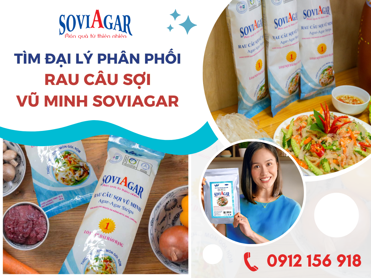 Đại lý phân phối toàn quốc sợi agar-agar Vũ Minh chất lượng, giá tốt 