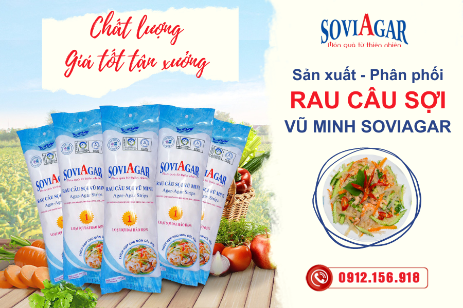 Chuyên sản xuất, phân phối giá tận xưởng rau câu sợi Vũ Minh Soviagar