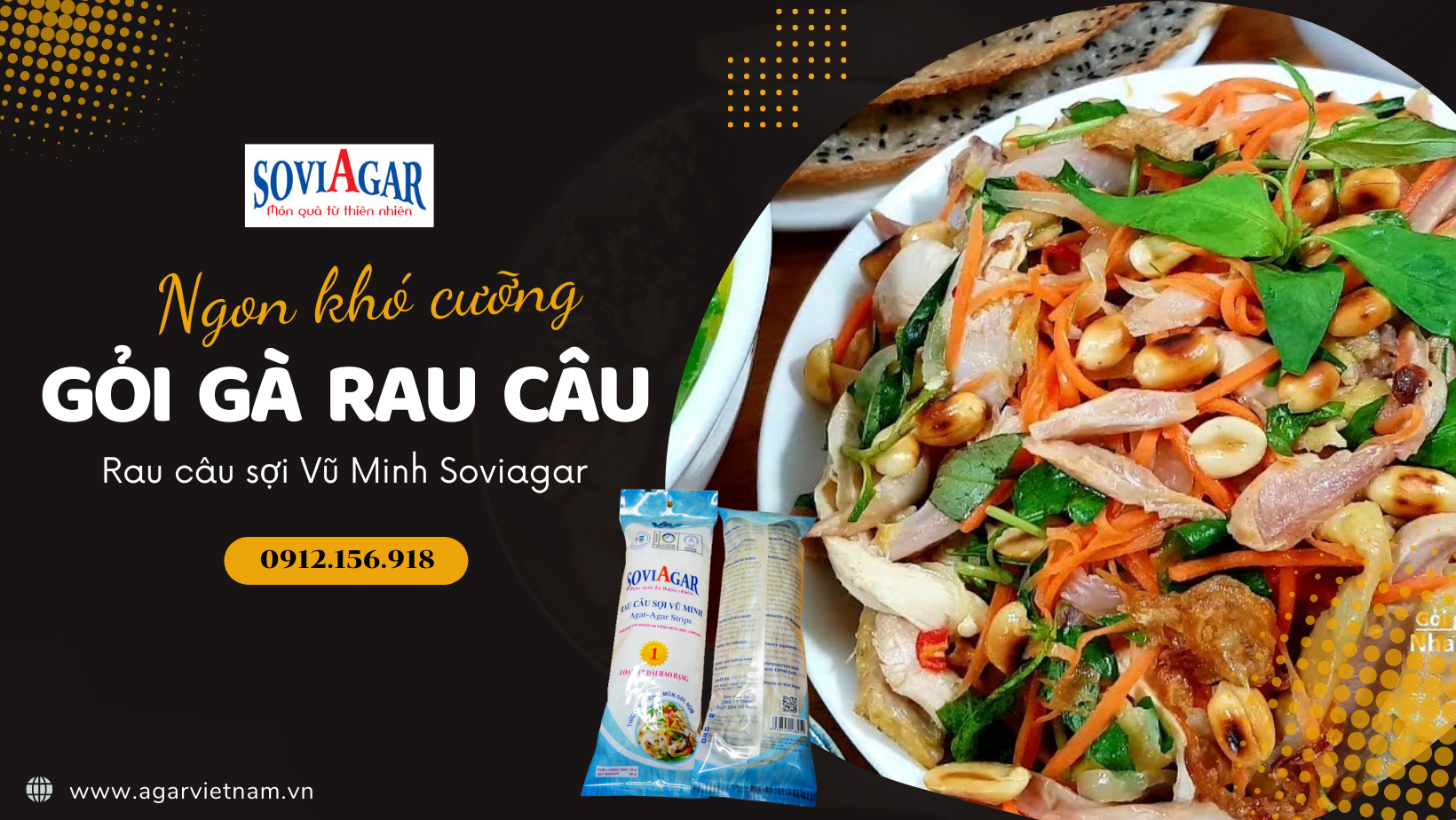 Gỏi gà rau câu làm theo cách này rất ngon mà không hề ngán
