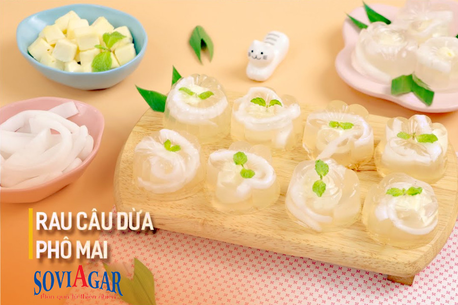 Vào bếp làm rau câu dừa phô mai tuyệt hảo cho món tráng miệng ngọt mát, cả nhà thích mê