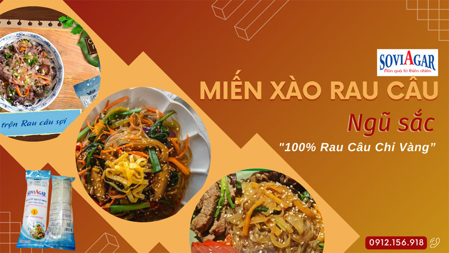 Trổ tài miến xào rau câu ngũ sắc, cho mâm cơm thêm trọn vị