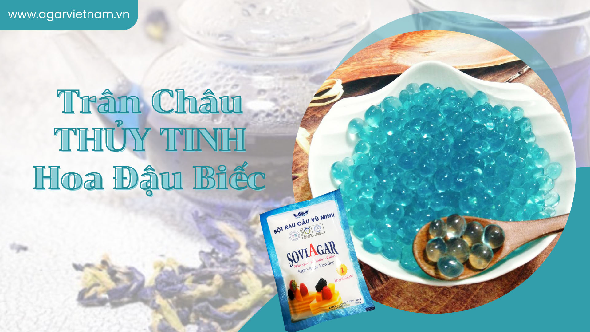 Cách làm trân châu THỦY TINH hoa đậu biếc chị em đang săn lùng