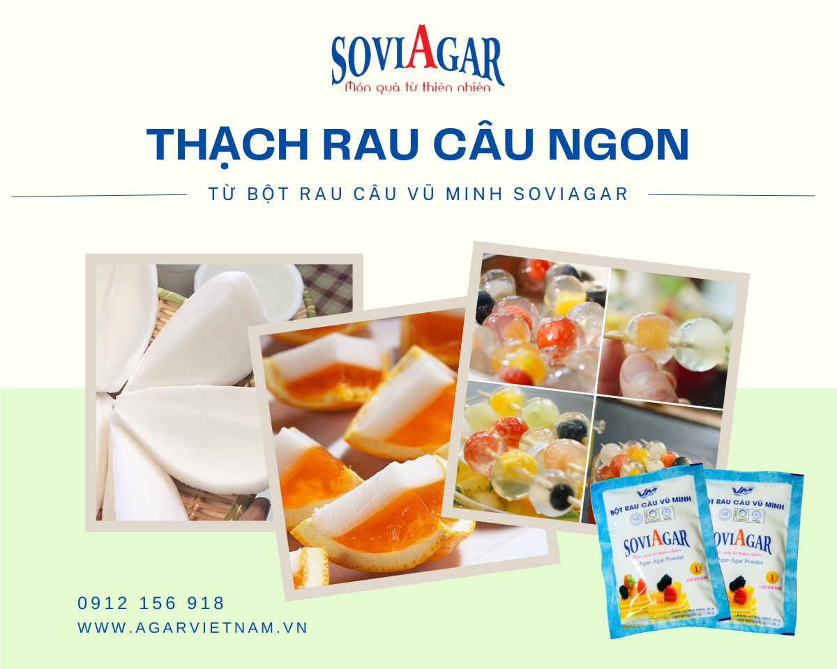 Các món thạch rau câu ngon từ bột rau câu Vũ Minh Soviagar | Nhìn là mê