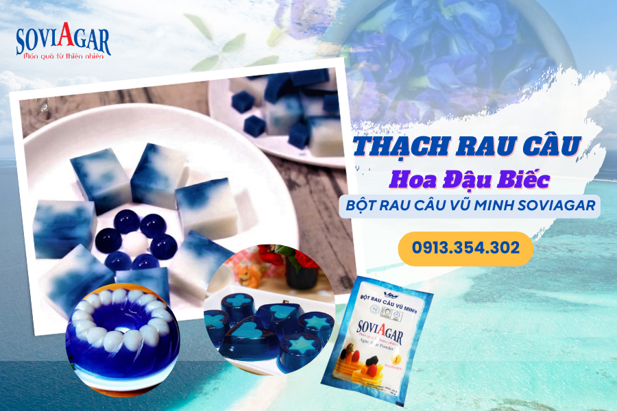Tự làm thạch rau câu hoa đậu biếc giòn ngon, đẹp mắt tại nhà