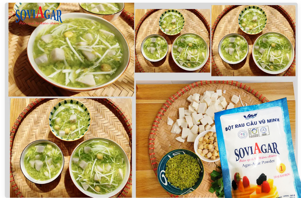 Chè Cốm Dừa Khoai Môn Hạt Sen – Món Ngon Thanh Mát Từ Bột Rau Câu Vũ Minh Soviagar