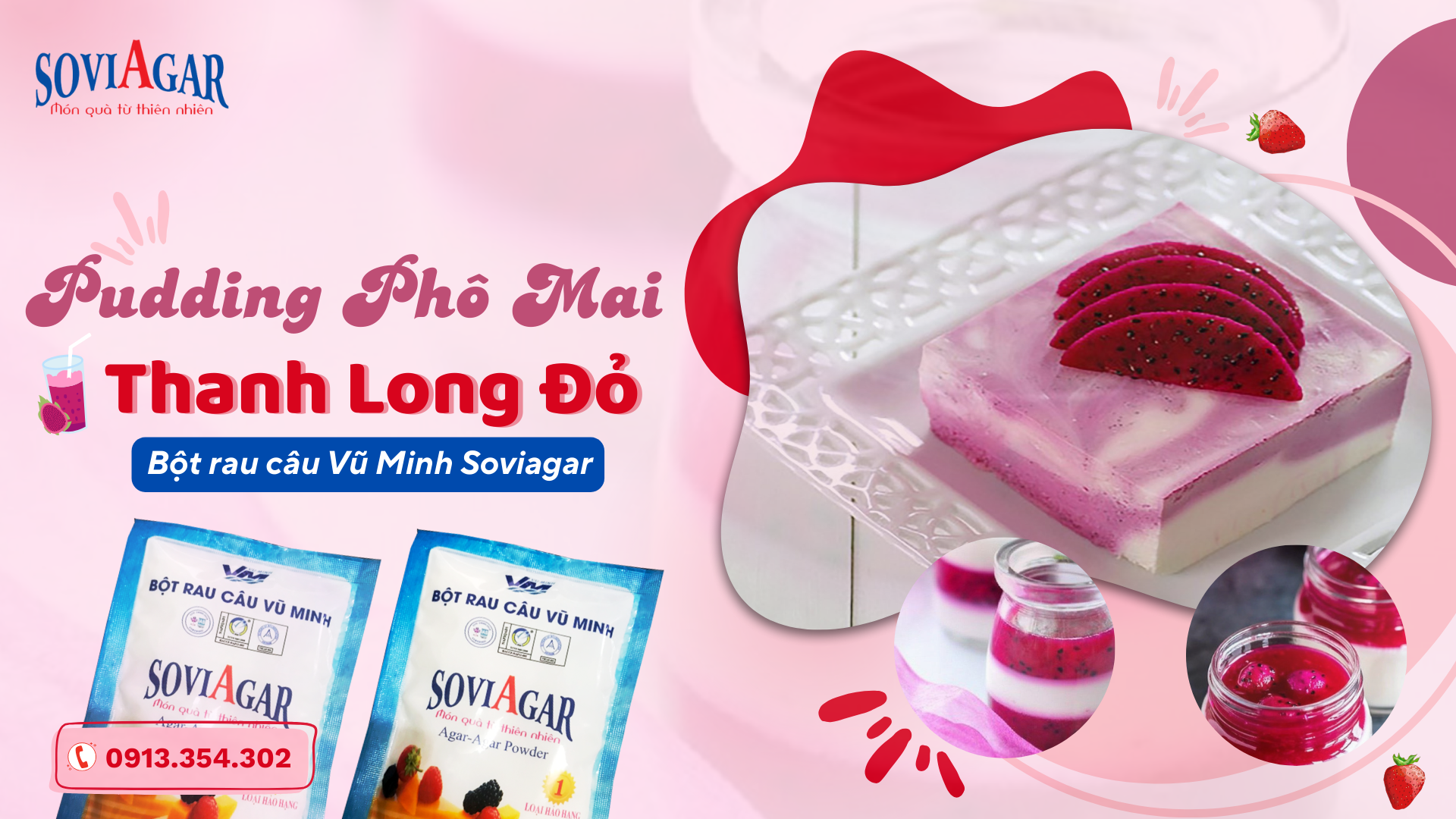 Cách Làm Bánh Pudding Phô Mai Thanh Long Đỏ Thơm Béo, Ngọt Mát