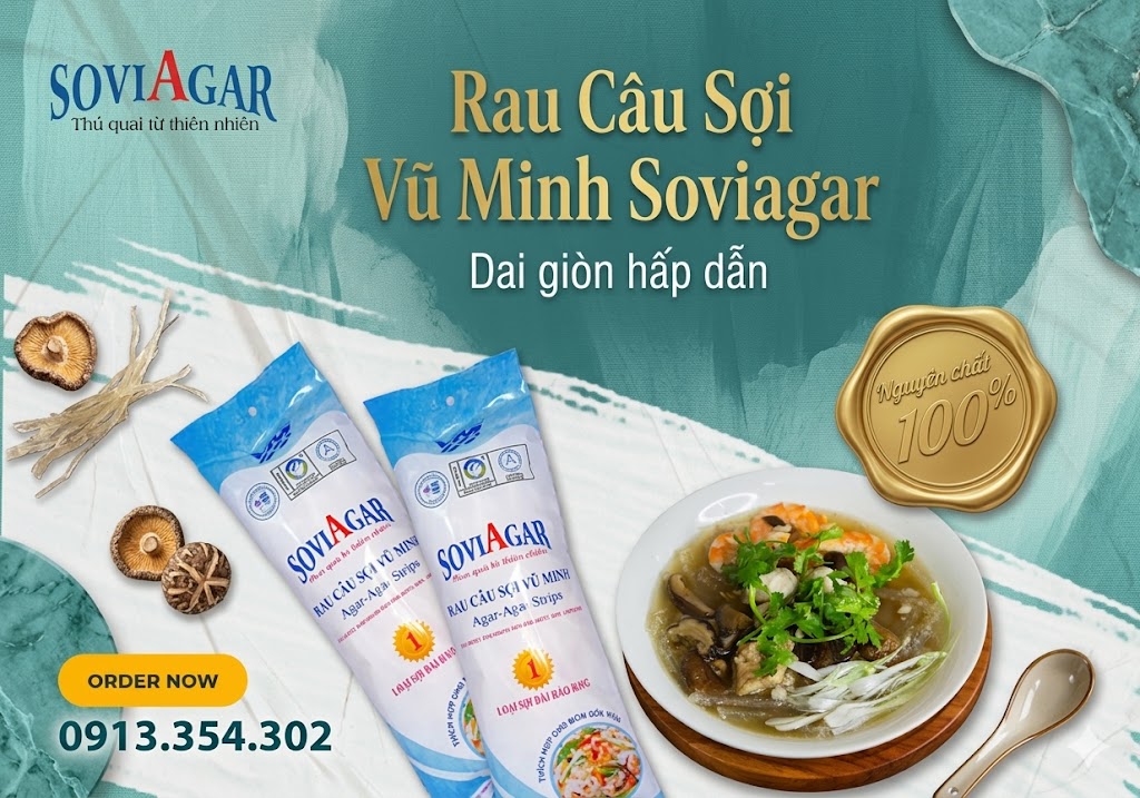 Tự Làm Canh Rau Câu Sợi Vũ Minh SoviAgar Tại Nhà – Thanh Mát, Dễ Làm, Cực Ngon