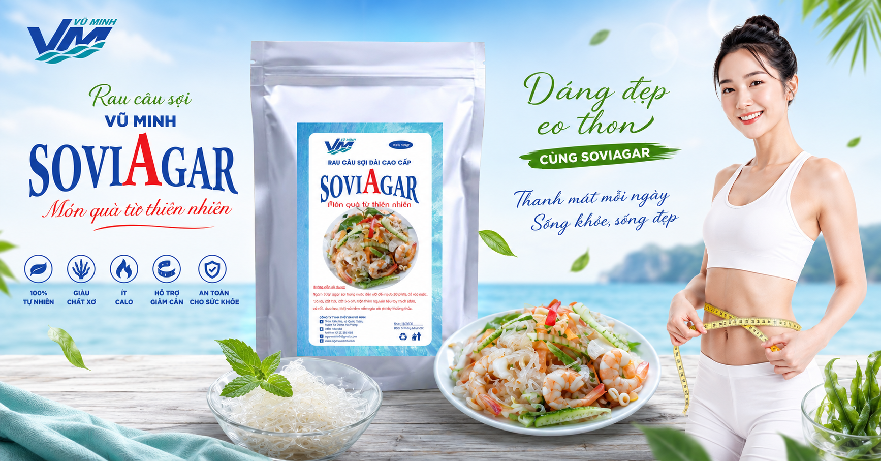 Eo Thon Dáng Đẹp Với Rau Câu Sợi Vũ Minh Soviagar – Bí Quyết Ăn Vặt Lành Mạnh Cho Phái Đẹp Hiện Đại